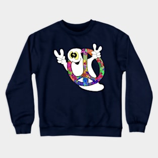 Peace ghost inside a multi-colored peace sign Crewneck Sweatshirt